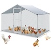 image:imageVEVOR Large Metal Chicken Coop with Run Walkin Chicken Coop for Yard with Waterproof Cover 65 x 98 x 65 ft Spire Roof Large Poultry Cage for Hen House Duck Coop and Rabbit Run1180L x 780W x 780H