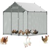 image:imageVEVOR Large Metal Chicken Coop with Run Walkin Chicken Coop for Yard with Waterproof Cover 65 x 98 x 65 ft Spire Roof Large Poultry Cage for Hen House Duck Coop and Rabbit Run787L x 787W x 787H
