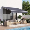 image:imageVEVOR Manual Retractable Awning 13 x 8 ft Outdoor Patio Awning Retractable Sun Shade Patio Door Window Awning Sunshade Shelter WaterResistant Polyester with Crank Handle for Balcony BackyardGray