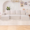image:imageVEVOR Modular Sectional Sofa U Shaped Couch Sectional Sofa for Living Room Cloud Couch with High Rebound Sponge with Cushion for Living Room Apartment BlackBeige