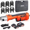 image:imageVEVOR Press Tool 18V Electric Crimping Tool for 12 34 1 114 112 2 Copper Pipes 32KN Press Tool Compatible with ProPress  with 6 VUS Jaws 2PCS 4AH Batteries Charger amp Toolbox18V  Rotating Head