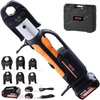 image:imageVEVOR Press Tool Kit 18V Electric Pipe Crimping Tool for 12 34 1 Copper Tubes 24KN Press Tool Compatible with ProPress  with 3 VUS Jaws 2pcs 2AH Batteries Fast Charger amp Carrying Case6 VUS Jaws
