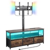 image:imageVEVOR Rattan Mid Century Modern TV Stand Boho TV Console for 55 inch TV WhiteBrown