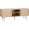image:imageVEVOR Rattan Mid Century Modern TV Stand Boho TV Console for 55 inch TV WhiteOak
