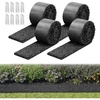 image:imageVEVOR Rubber Mulch Mat Roll 4 Rolls 120 x 45 in Recycled Rubber Permanent Mulch Edging Border NaturalLooking Flower Barrier with Stakes 05 in Thick Cuttable Garden Edgings for Landscaping4packs