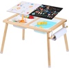 image:imageVEVOR Sensory Table Kids Sensory Table for Toddlers Kids Activity Desk with 3 Foldable Storage Bins amp Paper Roll Holder Wooden Toddler Activity Drawing Desk IndoorOutdoor Play Sand and WaterPaper Roll Holder