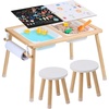 image:imageVEVOR Sensory Table Kids Sensory Table for Toddlers Kids Activity Desk with 3 Foldable Storage Bins amp Paper Roll Holder Wooden Toddler Activity Drawing Desk IndoorOutdoor Play Sand and WaterTableChair Set
