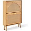 image:imageVEVOR Shoe Cabinet with 2 Flip Drawers Shoe Storage Cabinet for Entryway Free Standing Shoe Storage Organizer with Rattan Doors for Heels Boots Slippers in Hallway Living Room2362D x 661W x 3453H