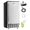 image:imageVEVOR Under Counter Ice Maker Machine Crescent Ice 25 LbsDay Stainless Steel Built in Ice Maker with Reversible Door 22Lbs Storage Ice Maker Machine for Commercial Home Kitchen No Drain RequiredCube Ice with Drain