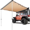 image:imageVEVOR Vehicle Awning 66x82 Roof Rack PullOut Sun Shade UV50 PU3000mm Retractable Weatherproof 4x4 Side Awning for SUV Outdoor Camping amp Overland Hardware Included wWaterproof Storage BagKhaki 46X66ft Car Awning