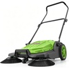 image:imageVEVOR WalkBehind Hand Push Floor Sweeper 256 Sweeping Width Floor Sweeper Manual NonElectric 5Gallon Waste Container Angle amp Height Adjustable Folding Handle for Walkway Yard Garage PatioGreen