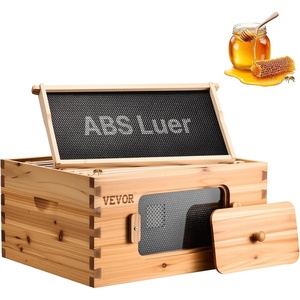 image:imageVEVOR 10 Frame Bee Hive Beeswax Coated Fir Wood Bee Hives Starter Kit Bee Boxes Langstroth Beehive Kit Transparent Acrylic Windows with Foundations for Beginners Pro BeekeepersDeep Brood Box