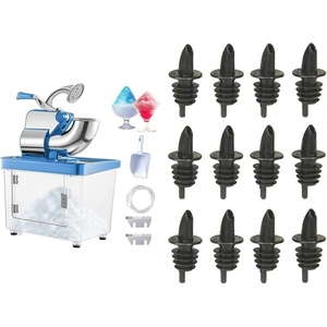image:imageVEVOR 110V Commercial Ice Crusher 440LBSH ETL Approved 300W Electric Blue Snow Cone Machine Bars amp Tablecraft Free Flow Pourers Black 12PackBlue
