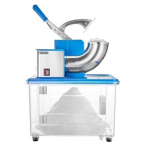 image:imageVEVOR 110V Commercial Ice Crusher 661LBSH ETL Approved 300W Electric Snow Cone Machine with Dual Blades Stainless Steel Shaved Ice Machine with Safety OnOff Switch for Family Restaurants BarsBlue