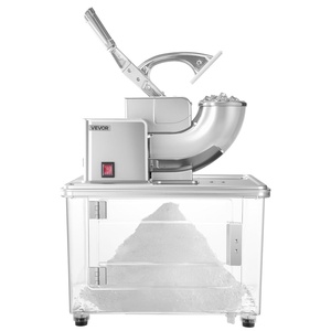 image:imageVEVOR 110V Commercial Ice Crusher 661LBSH ETL Approved 300W Electric Snow Cone Machine with Dual Blades Stainless Steel Shaved Ice Machine with Safety OnOff Switch for Family Restaurants BarsWhite