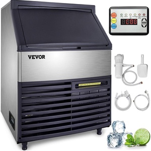 image:imageVEVOR 110V Commercial Ice Maker Machine 440LBS24H ETL Approved Stainless Steel Ice Machine with 77LBS Bin Air Cooling Professional Refrigeration Equipment Scoop and Connection Hose Includedwhite