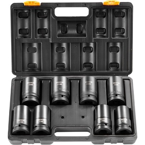 image:imageVEVOR 12 Drive Impact Socket Set 65 Piece SAE 38 to 114 and Metric 1024mm 6 Point CrV Alloy Steel for Auto Repair EasytoRead Size Markings Rugged Construction Storage Case1 8PCS CRMO