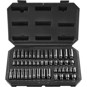 image:imageVEVOR 12 Drive Impact Socket Set 65 Piece SAE 38 to 114 and Metric 1024mm 6 Point CrV Alloy Steel for Auto Repair EasytoRead Size Markings Rugged Construction Storage Case14 48PCS CRMO
