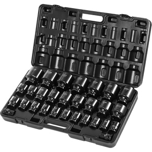 image:imageVEVOR 12 Drive Impact Socket Set 65 Piece SAE 38 to 114 and Metric 1024mm 6 Point CrV Alloy Steel for Auto Repair EasytoRead Size Markings Rugged Construction Storage Case34 29PCS CRMO