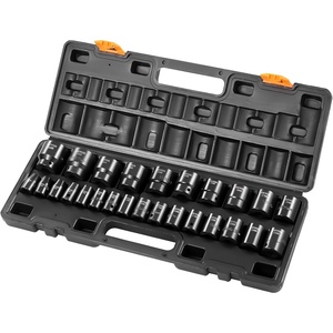 image:imageVEVOR 12 Drive Impact Socket Set 65 Piece SAE 38 to 114 and Metric 1024mm 6 Point CrV Alloy Steel for Auto Repair EasytoRead Size Markings Rugged Construction Storage Case12 26PCS