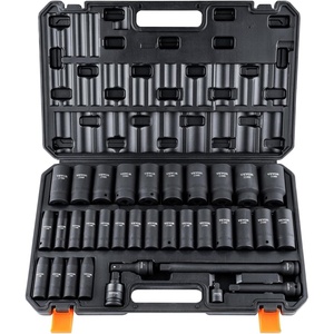image:imageVEVOR 12 Drive Impact Socket Set 65 Piece SAE 38 to 114 and Metric 1024mm 6 Point CrV Alloy Steel for Auto Repair EasytoRead Size Markings Rugged Construction Storage Case12 34PCS CRMO