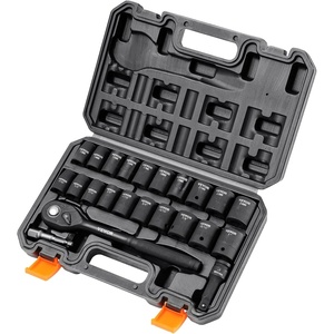 image:imageVEVOR 12 Drive Impact Socket Set 65 Piece SAE 38 to 114 and Metric 1024mm 6 Point CrV Alloy Steel for Auto Repair EasytoRead Size Markings Rugged Construction Storage Case12 23PCS