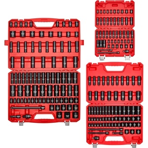 image:imageVEVOR 12 Drive Impact Socket Set 65 Piece SAE 38 to 114 and Metric 1024mm 6 Point CrV Alloy Steel for Auto Repair EasytoRead Size Markings Rugged Construction Storage Case12  38  14 210PCS