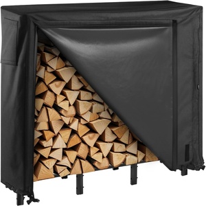 image:imageVEVOR 127FT Outdoor Firewood Rack with Cover 152x142x461in Heavy Duty Firewood Holder amp 600D Oxford Waterproof Cover for Fireplace Patio IndoorOutdoor Log Storage Rack for 34 Cord of Firewood4 FT