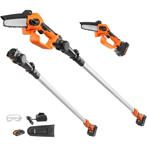 image:imageVEVOR 2in1 Cordless Pole Saw amp Mini Chainsaw 20V 2Ah Battery Pole Chainsaw 5 Cutting Capacity 14Ft Reach Pole Saw for Branch Cutting amp Tree Trimming Battery and Blade Cover Included20V 4Ah renewed