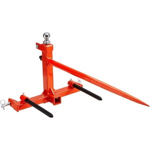 image:imageVEVOR 39 Hay Spear Bale Spears 1600lbs Loading Capacity Skid Steer Loader Tractor Bucket Attachment with 2pcs 175 Stabilizer Spears and 60 Chain Quick Attach Spike ForksThreepoint type