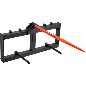 image:imageVEVOR 39 Hay Spear Bale Spears 1600lbs Loading Capacity Skid Steer Loader Tractor Bucket Attachment with 2pcs 175 Stabilizer Spears and 60 Chain Quick Attach Spike ForksSquare type