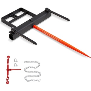 image:imageVEVOR 39 Hay Spear Bale Spears 1600lbs Loading Capacity Skid Steer Loader Tractor Bucket Attachment with 2pcs 175 Stabilizer Spears and 60 Chain Quick Attach Spike ForksHorizontal type