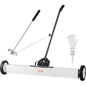 image:imageVEVOR 55Lbs Rolling Magnetic Sweeper with Wheels 36inch Large Magnet Pickup Lawn Sweeper with Telescoping Handle PushType Magnetic Pick Up Sweeper Easy Cleanup of Workshop Yard Garage36InchSet