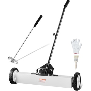 image:imageVEVOR 55Lbs Rolling Magnetic Sweeper with Wheels 36inch Large Magnet Pickup Lawn Sweeper with Telescoping Handle PushType Magnetic Pick Up Sweeper Easy Cleanup of Workshop Yard Garage24InchSet