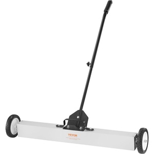 image:imageVEVOR 55Lbs Rolling Magnetic Sweeper with Wheels 36inch Large Magnet Pickup Lawn Sweeper with Telescoping Handle PushType Magnetic Pick Up Sweeper Easy Cleanup of Workshop Yard Garage36 inch