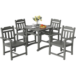 image:imageVEVOR 7 Pieces Patio Dining Set Outdoor Rectangle Furniture Table and Chairs Set All Weather Garden Furniture Table Sets HIPS Patio Conversation Set for Lawn Deck Backyard PoolsideBlack5 Piece