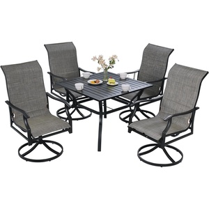image:imageVEVOR 7 Pieces Patio Dining Set Outdoor Rectangle Furniture Table and Chairs Set All Weather Garden Furniture Table Sets HIPS Patio Conversation Set for Lawn Deck Backyard Poolside5 Piece