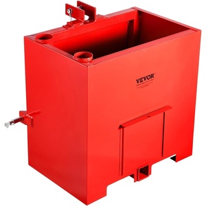 image:imageVEVOR Ballast Box 3Point Category 1 Tractor Ballast of 800lbs Capacity for 2 Inch Hitch Receiver HeavyDuty Steel 43 ft Large Volume Loader Attachment with Sliding Door RedRed
