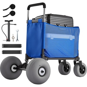 image:imageVEVOR Beach Dolly with Big Wheels for Sand 299 x 154 Cargo Deck w 12 Balloon Wheels 165LBS Loading Capacity Folding Sand Cart amp 27 to 447 Adjustable Height Heavy Duty Cart for Beachw Storage Bag
