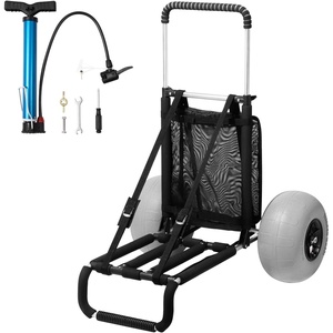 image:imageVEVOR Beach Dolly with Big Wheels for Sand 299 x 154 Cargo Deck w 12 Balloon Wheels 165LBS Loading Capacity Folding Sand Cart amp 27 to 447 Adjustable Height Heavy Duty Cart for Beach30 x 15 Cargo Deck  12 Balloon Wheels