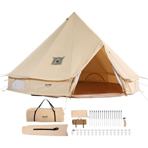 image:imageVEVOR Canvas Tent Bell Yurt 4 Seasons for Camping with Stove Jack Breathable Holds up to 4 People Family Camping Outdoor Hunting Party7m2297ft