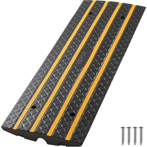 image:imageVEVOR Car Driveway Rubber Curb Ramp 2 Pack 488inchLong Heavy Duty Low Profile Slope Ramps 26 Rise 33069 lbs Load Capacity Reflective Safety Strips for Vehicles RVs and Wheelchairs488inchLong 1 Pack