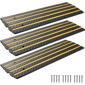 image:imageVEVOR Car Driveway Rubber Curb Ramp 2 Pack 488inchLong Heavy Duty Low Profile Slope Ramps 26 Rise 33069 lbs Load Capacity Reflective Safety Strips for Vehicles RVs and Wheelchairs488inchLong 3 Pack