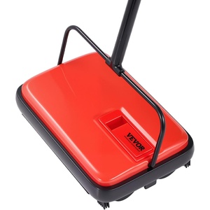 image:imageVEVOR Carpet Sweeper 787 in Sweeping Paths Floor Sweeper Manual Non Electric 300 ml Dustbin Capacity with Comb for Home Office Rugs Hardwood Surfaces Wood Floors Laminate Cleans Dust Pet HairRed