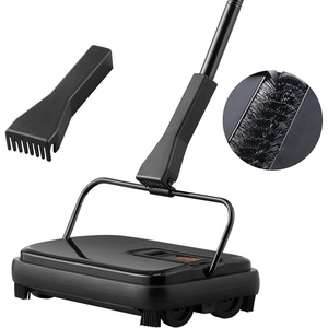 image:imageVEVOR Carpet Sweeper 787 in Sweeping Paths Floor Sweeper Manual Non Electric 300 ml Dustbin Capacity with Comb for Home Office Rugs Hardwood Surfaces Wood Floors Laminate Cleans Dust Pet HairBlack