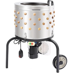 image:imageVEVOR Chicken Plucker Machine 20inch Stainless Steel Drum Feather Plucker Defeathering Equipment with 108 Soft Rubber Plucking Fingers Simple Debris Collection for Chicken Poultry Plucking3 Legs  20 Inch