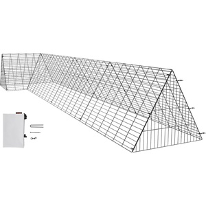 image:imageVEVOR Chicken Tunnels for Yard Metal Poultry Playpen for Outside with Waterproof Cover amp Corner Frames 1181 x 28 x 242 inch LxWxH Easy to Setup Also Widely Used for Ducks Rabbits Geese CoopPanel  Corner  Tarp