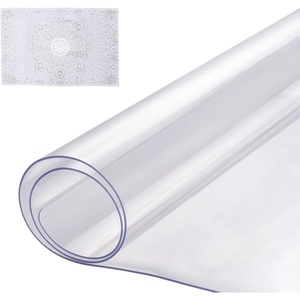 image:imageVEVOR Clear PVC Square Tablecloth 12 x 12 15mm Thick Waterproof Stain Resistant Durable Desk Coffee Table Dining Room Table24 x 14 Rectangular