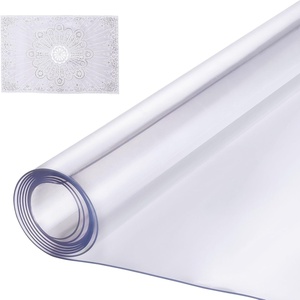 image:imageVEVOR Clear PVC Square Tablecloth 12 x 12 15mm Thick Waterproof Stain Resistant Durable Desk Coffee Table Dining Room Table60 x 30 Rectangular