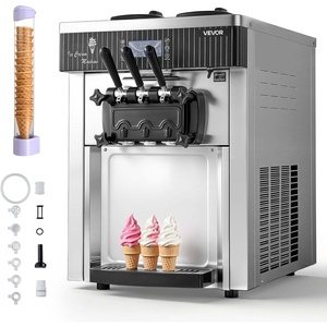 image:imageVEVOR Commercial Ice Cream Machine 2028LH Yield 2200W 3Flavor Freestanding Soft Serve Ice Cream Maker with 2 x 6L Hoppers amp Hopper Agitation PreCooling SelfCleaning for Snack Dessert ShopsCountertop 3 Flavors Basic Model2026